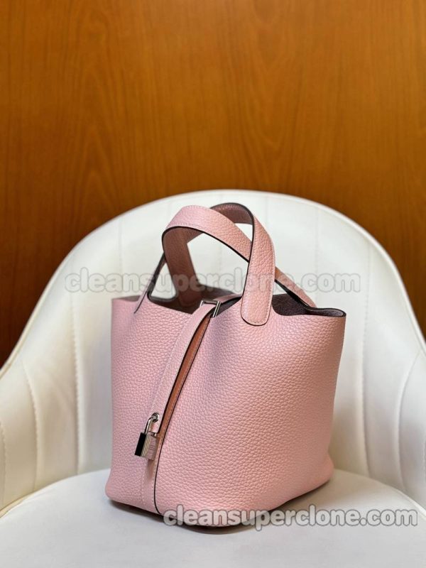 cowhide bag 1:1 Copy description and price pink Hermes Handbag women 4