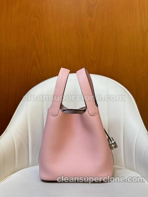 cowhide bag 1:1 Copy description and price pink Hermes Handbag women 5