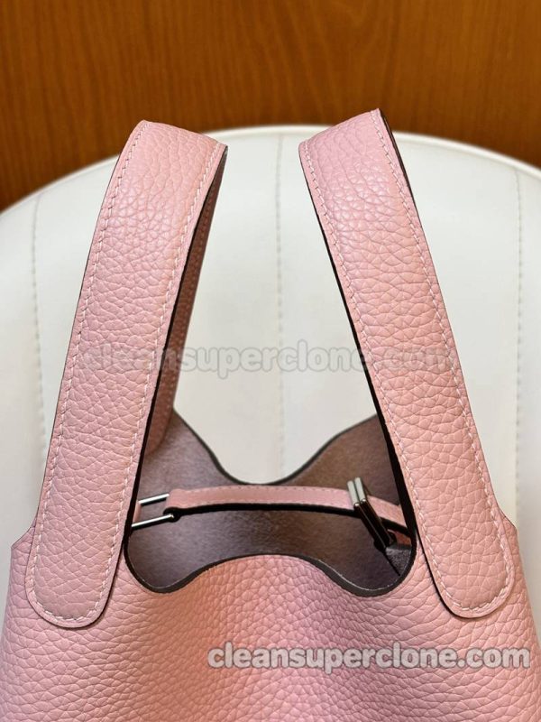 cowhide bag 1:1 Copy description and price pink Hermes Handbag women 6