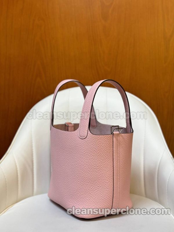 cowhide bag 1:1 Copy description and price pink Hermes Handbag women 7