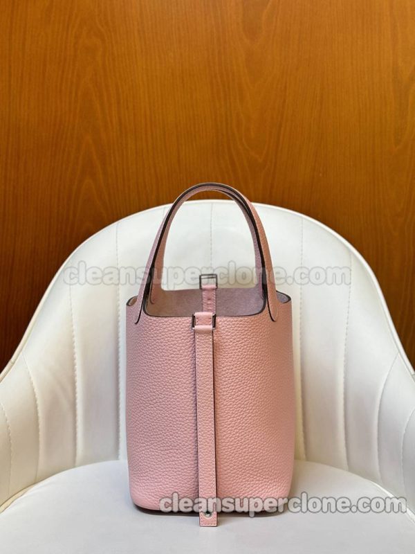 cowhide bag 1:1 Copy description and price pink Hermes Handbag women 8