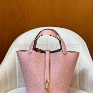 Hermes bag Super Clone picture and price pink Handbag cowhide women 6