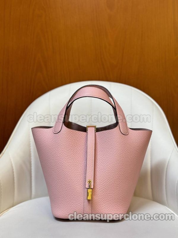 Hermes bag Super Clone picture and price pink Handbag cowhide women 6