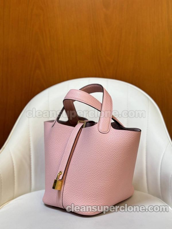 Hermes bag Super Clone picture and price pink Handbag cowhide women 7