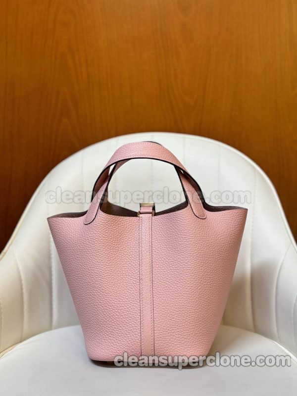 Hermes bag Super Clone picture and price pink Handbag cowhide women 8