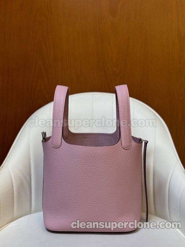 cowhide bag 1:1 Copy description and price Mallow purple Hermes Handbag women