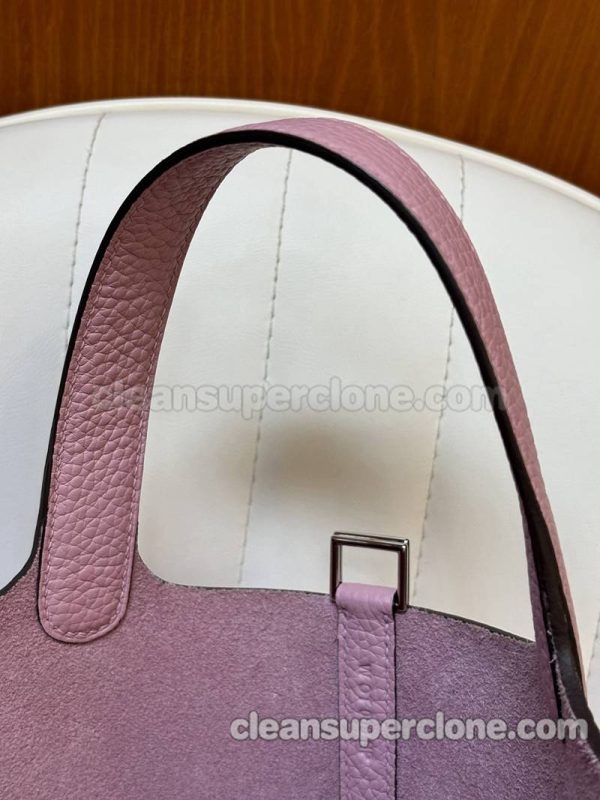 cowhide bag 1:1 Copy description and price Mallow purple Hermes Handbag women 2