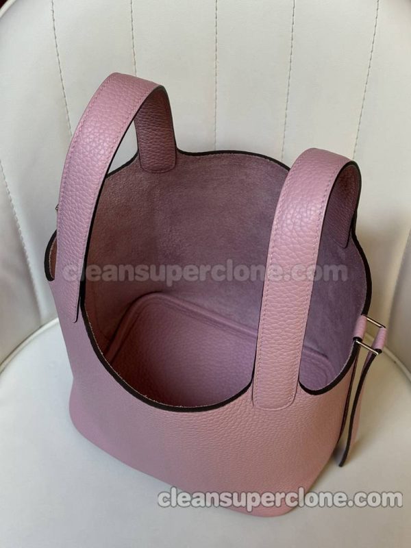 cowhide bag 1:1 Copy description and price Mallow purple Hermes Handbag women 3