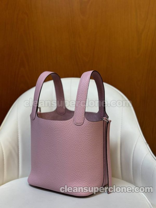 cowhide bag 1:1 Copy description and price Mallow purple Hermes Handbag women 4