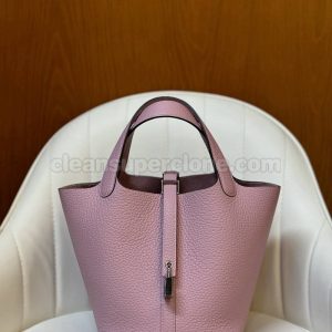 cowhide bag 1:1 Copy description and price Mallow purple Hermes Handbag women 5