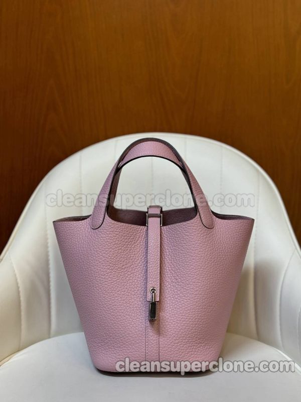 cowhide bag 1:1 Copy description and price Mallow purple Hermes Handbag women 5