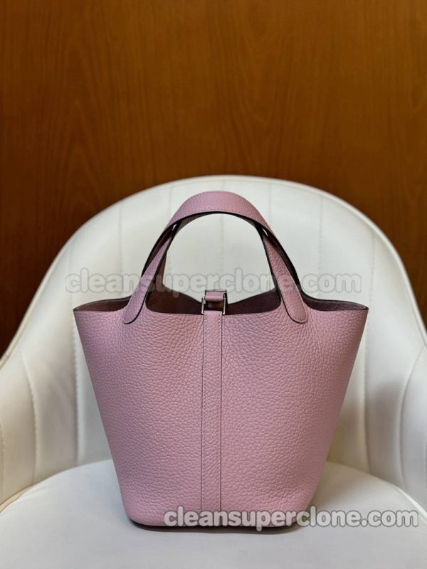 cowhide bag 1:1 Copy description and price Mallow purple Hermes Handbag women 7