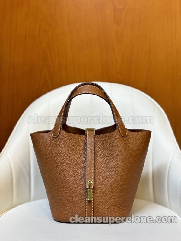 cowhide bag 1:1 Copy description and price Gold brown Hermes Handbag women