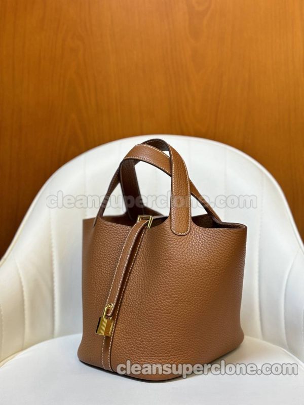 cowhide bag 1:1 Copy description and price Gold brown Hermes Handbag women 2