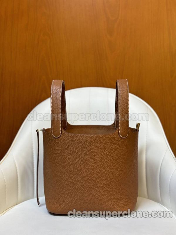 cowhide bag 1:1 Copy description and price Gold brown Hermes Handbag women 3