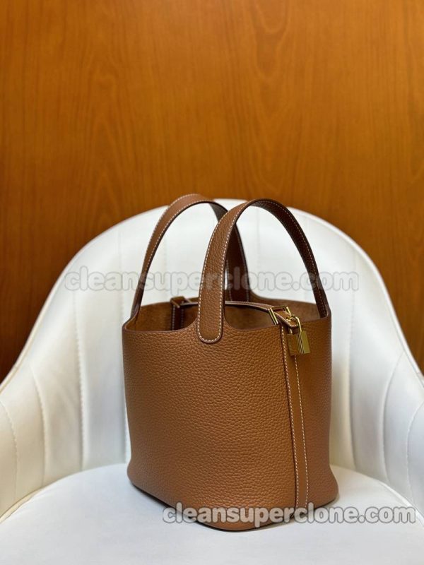 cowhide bag 1:1 Copy description and price Gold brown Hermes Handbag women 6