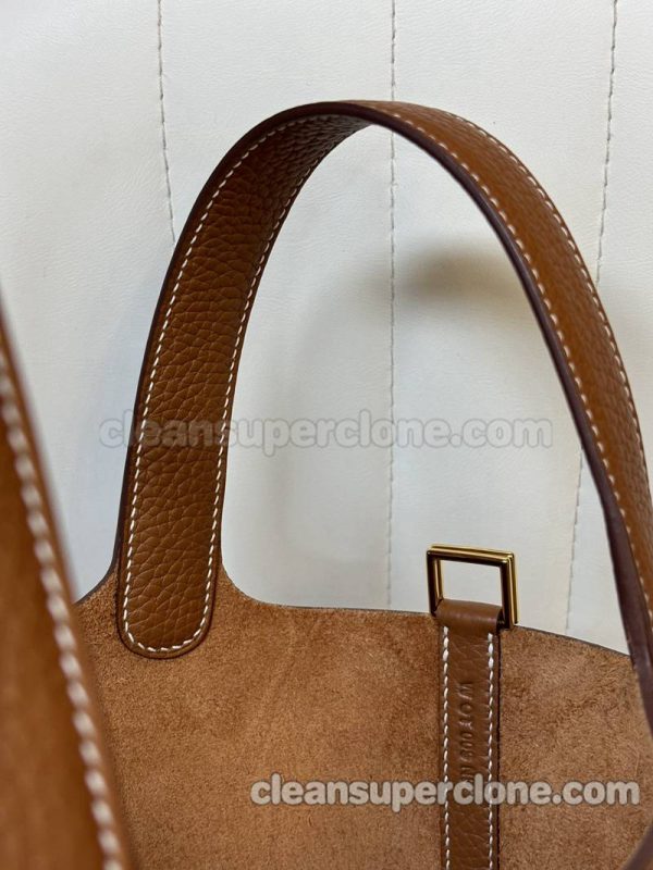 cowhide bag 1:1 Copy description and price Gold brown Hermes Handbag women 7