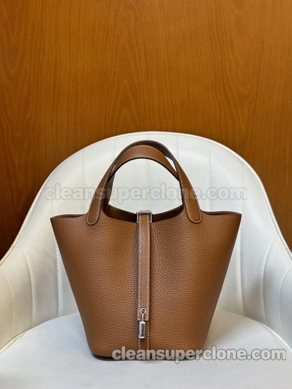 Hermes bag Super Clone picture and price Gold brown Handbag cowhide women