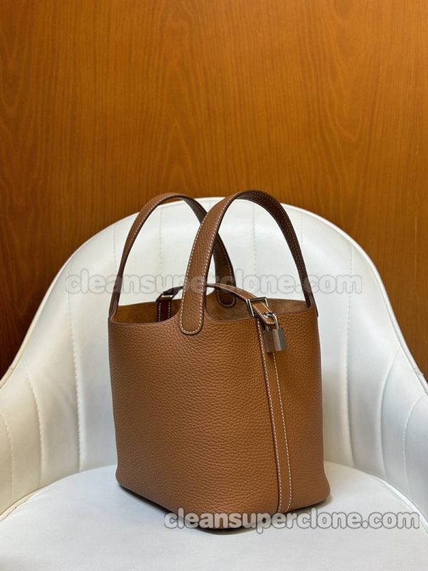 Hermes bag Super Clone picture and price Gold brown Handbag cowhide women 3