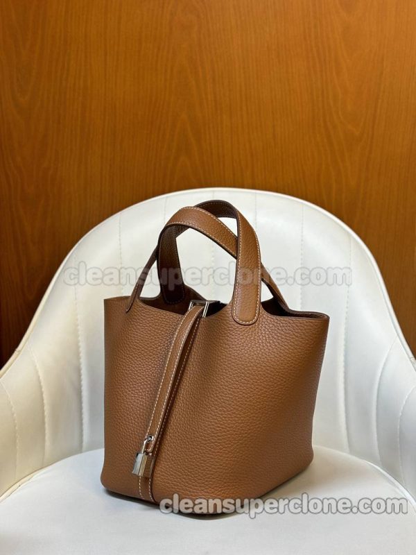 Hermes bag Super Clone picture and price Gold brown Handbag cowhide women 4