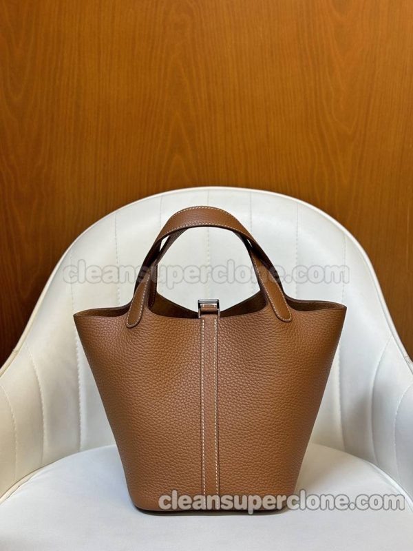 Hermes bag Super Clone picture and price Gold brown Handbag cowhide women 5