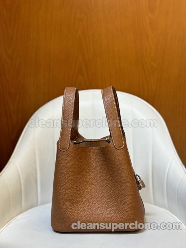 Hermes bag Super Clone picture and price Gold brown Handbag cowhide women 6