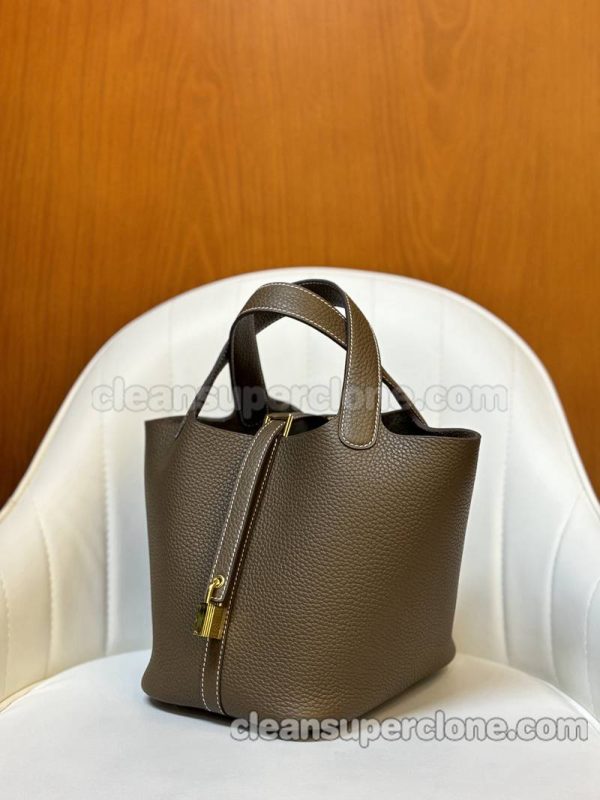 Handbag bag replica details and pricing Elephant grey Hermes cowhide women 4