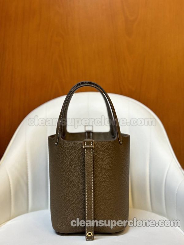 Handbag bag replica details and pricing Elephant grey Hermes cowhide women 7