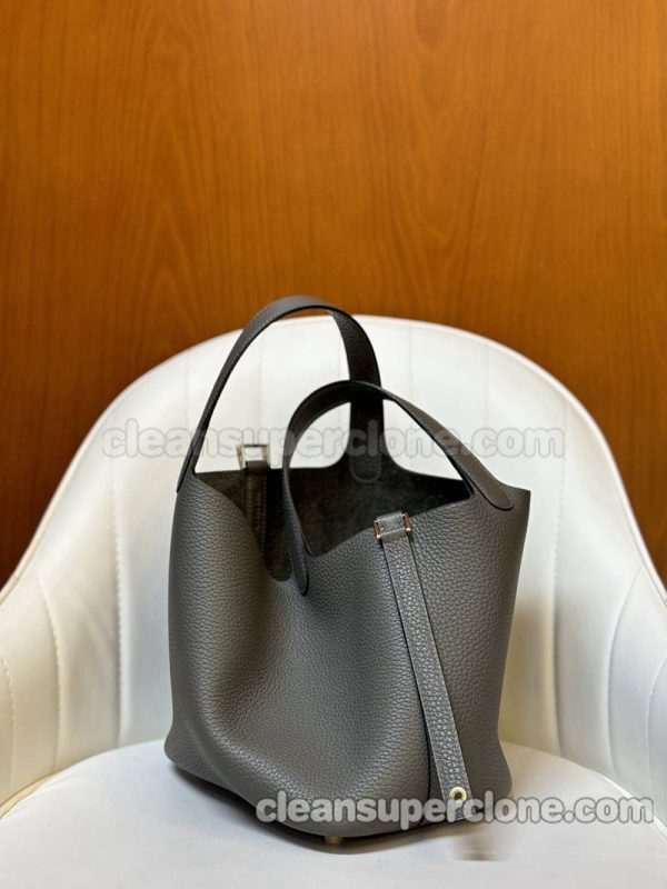 cowhide bag 1:1 Copy description and price Cumulonimbus ash Hermes Handbag women