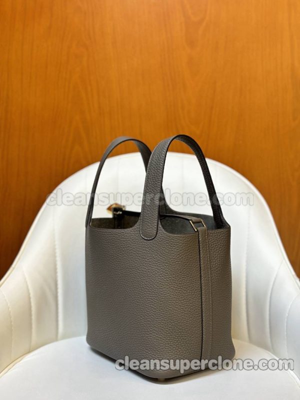 Handbag bag replica details and pricing Tin gray Hermes cowhide women 2