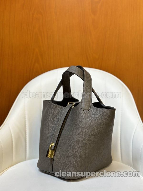 Handbag bag replica details and pricing Tin gray Hermes cowhide women 7