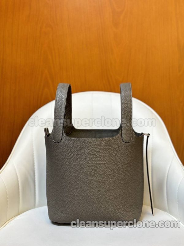 cowhide bag 1:1 Copy description and price Tin gray Hermes Handbag women