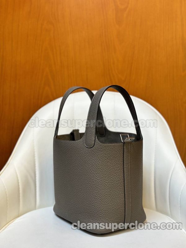 cowhide bag 1:1 Copy description and price Tin gray Hermes Handbag women 3