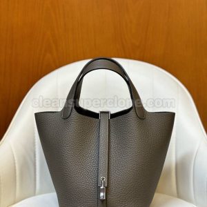 cowhide bag 1:1 Copy description and price Tin gray Hermes Handbag women 4