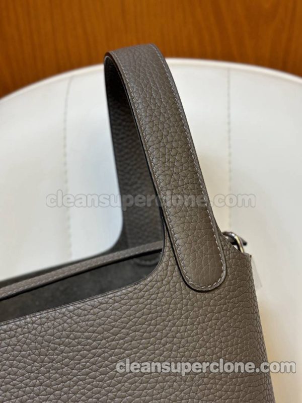 cowhide bag 1:1 Copy description and price Tin gray Hermes Handbag women 8