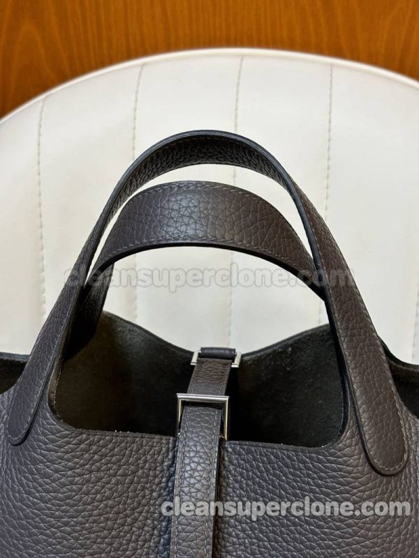 Hermes bag Super Clone picture and price Graphite grey Handbag cowhide women 7