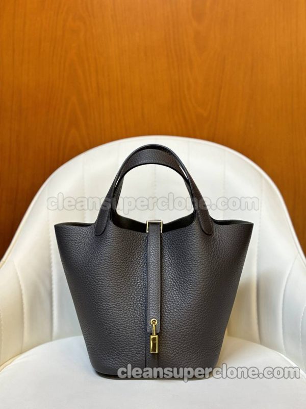 Handbag bag replica details and pricing Graphite grey Hermes cowhide women