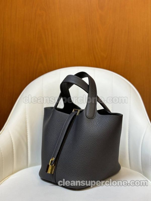 Handbag bag replica details and pricing Graphite grey Hermes cowhide women 3