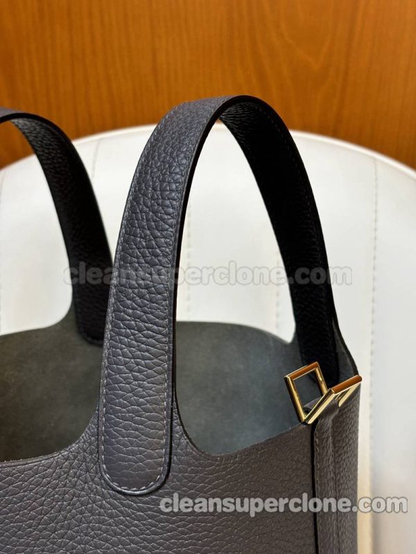 Handbag bag replica details and pricing Graphite grey Hermes cowhide women 5