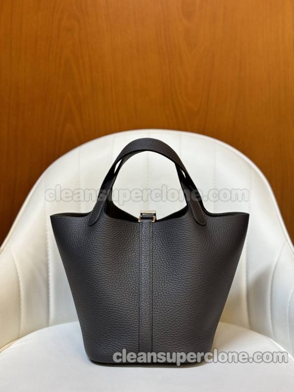 Handbag bag replica details and pricing Graphite grey Hermes cowhide women 8