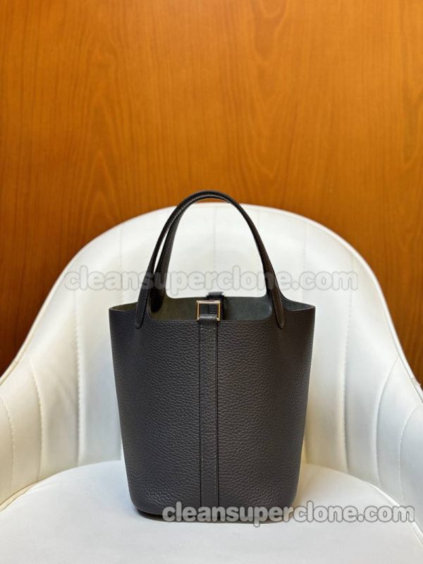 Handbag bag replica details and pricing Graphite grey Hermes cowhide women 10