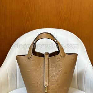 cowhide bag 1:1 Copy description and price Cookie color Hermes Handbag women 6