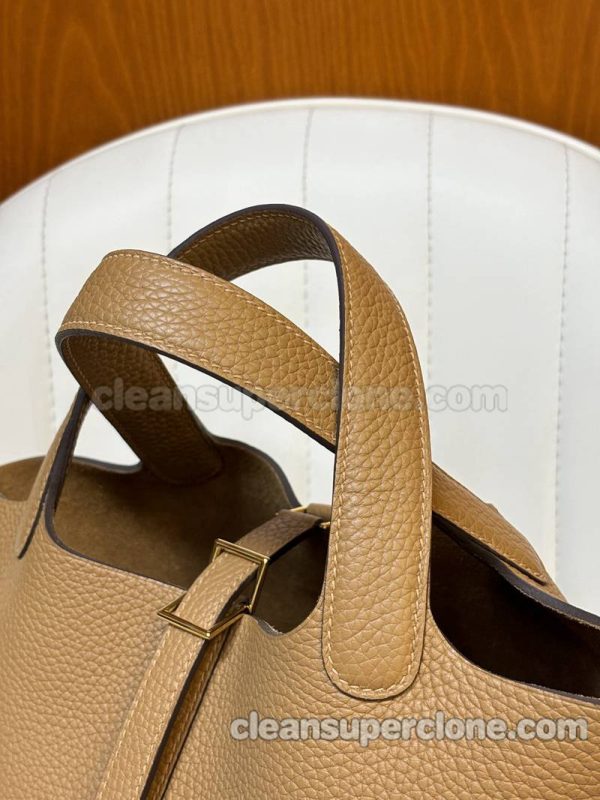 cowhide bag 1:1 Copy description and price Cookie color Hermes Handbag women 9