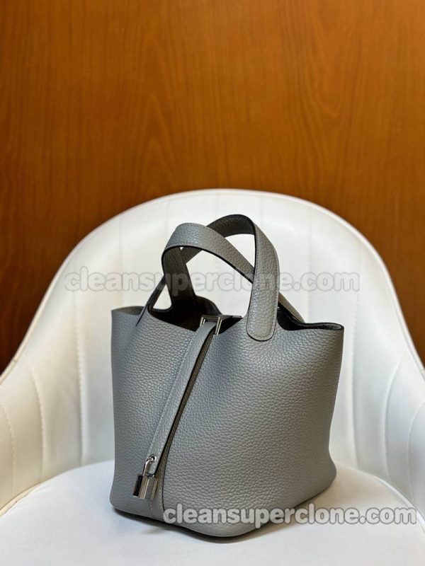 cowhide bag 1:1 Copy description and price Seagull grey Hermes Handbag women 2