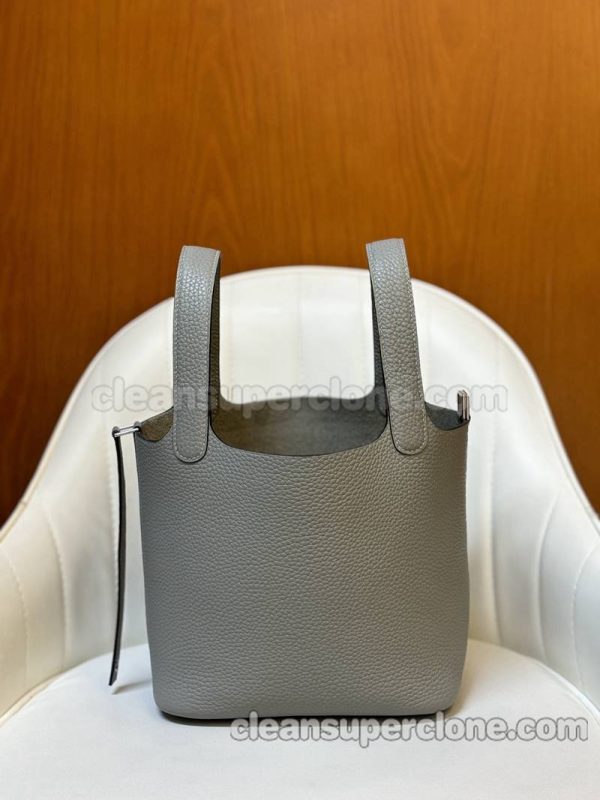 cowhide bag 1:1 Copy description and price Seagull grey Hermes Handbag women 3