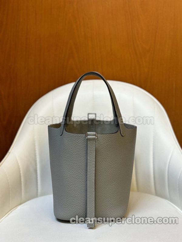 cowhide bag 1:1 Copy description and price Seagull grey Hermes Handbag women 4