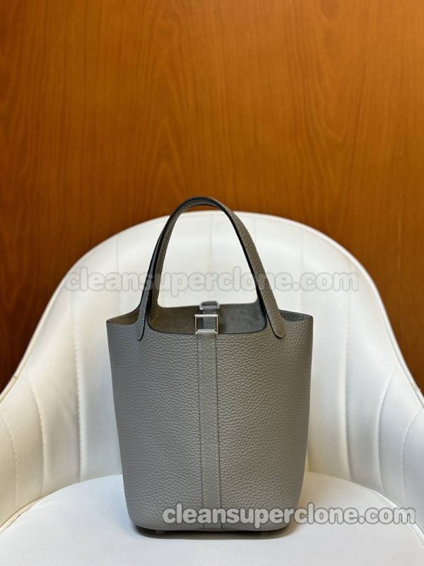 cowhide bag 1:1 Copy description and price Seagull grey Hermes Handbag women 5