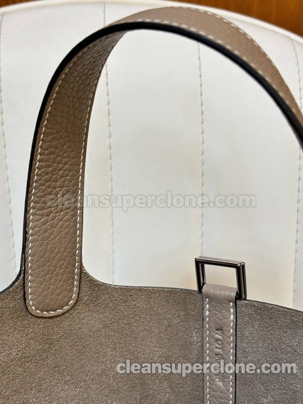 Handbag bag replica details and pricing Turtledove grey Hermes cowhide women 5