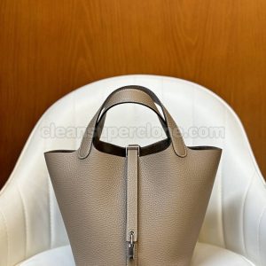 Handbag bag replica details and pricing Turtledove grey Hermes cowhide women 7