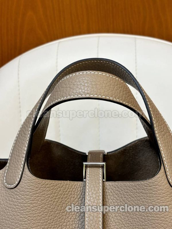 Handbag bag replica details and pricing Turtledove grey Hermes cowhide women 8